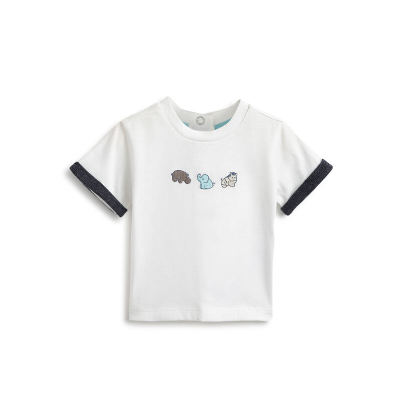 Boys Medium Blue T-shirt with Short Dungaree image number 2